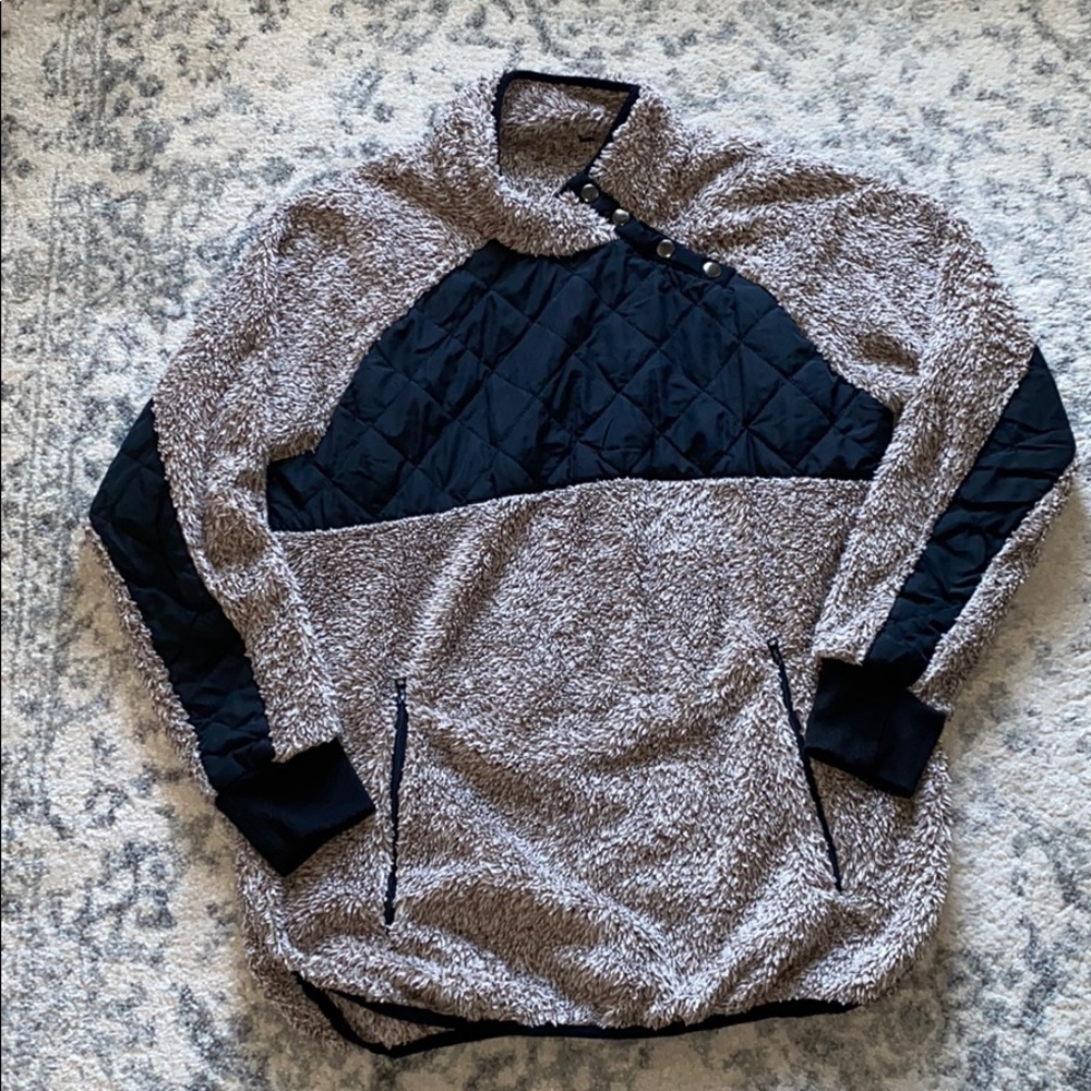 fuzzy fleece pullover